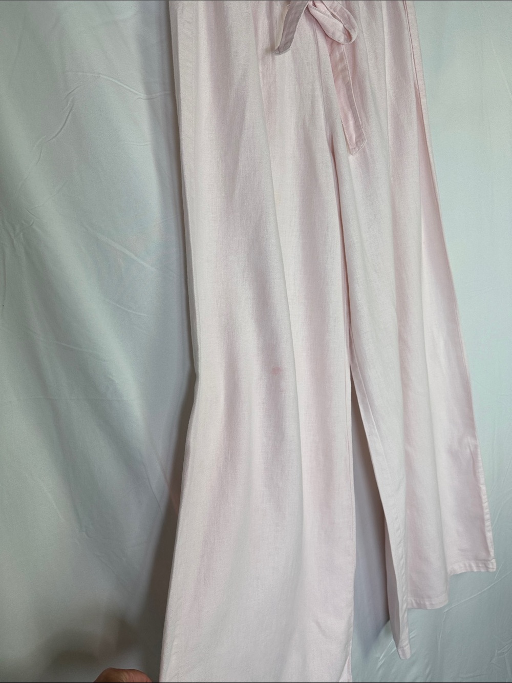 Vanilla Star Pale Pink Linen Drawstring Waist Pants - Picture 4 of 5
